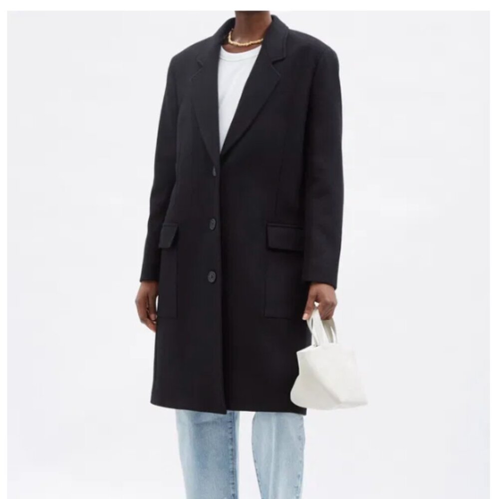 FRAME x Ilona Hamer Black Wool Coat – Collab, Size Small